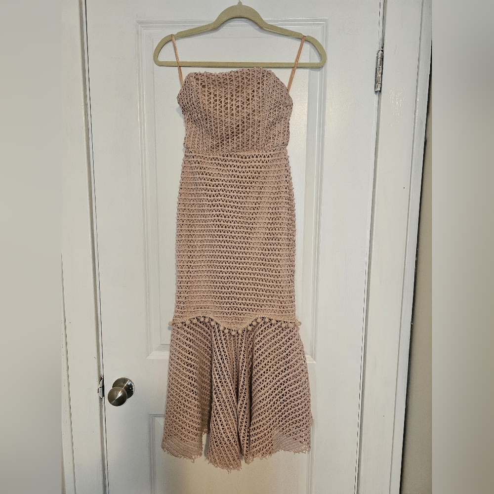 Write in Cursive Midi Dress, Hello Molly, Blush, size small
